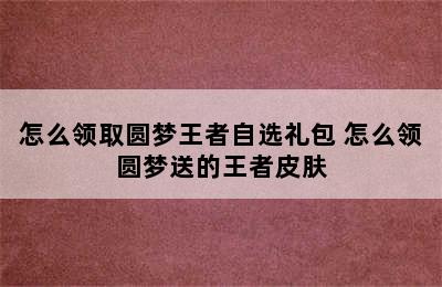 怎么领取圆梦王者自选礼包 怎么领圆梦送的王者皮肤